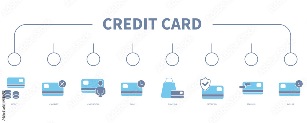 credit card banner web icon vector illustration concept