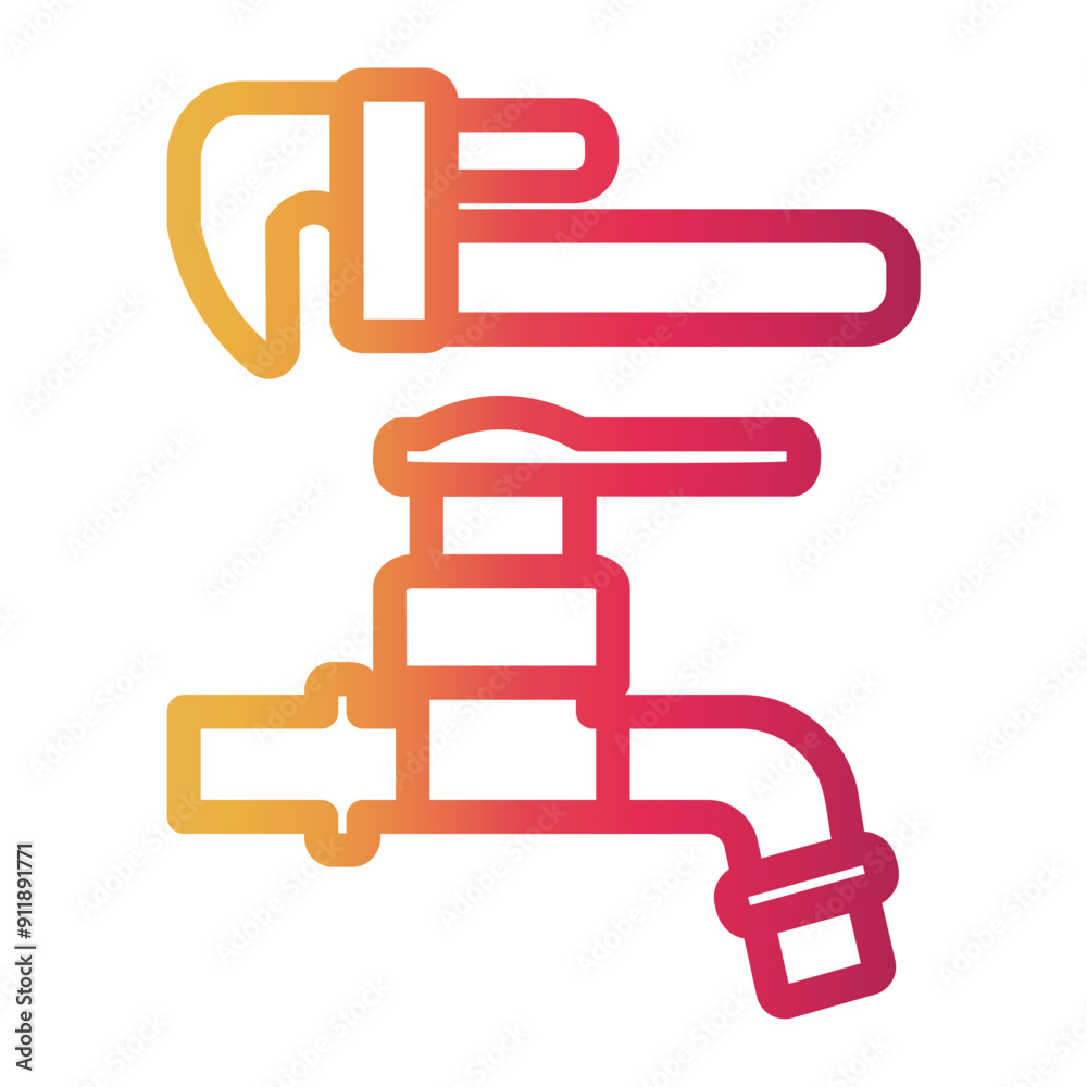 sanitary instalation Line Gradient Icon sanitary instalation Line Gradient Icon