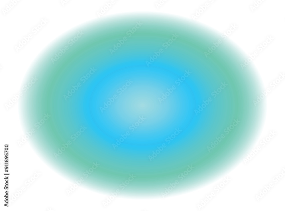 Obraz premium Oval shape with a bright blue center is fading to green on a white background