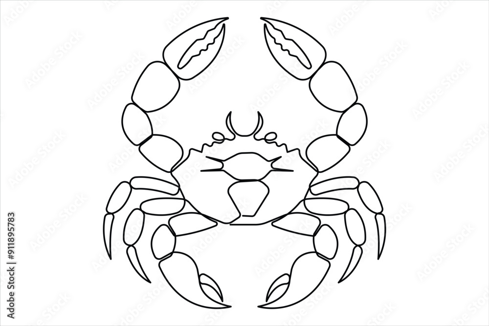 Crab continuous one single line art drawing of minimalism design outline vector illustration Crab continuous one single line art drawing of minimalism design outline vector illustration