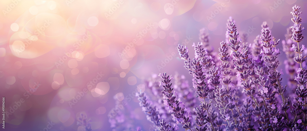 Closeup of beautiful lavender flowers with a blurred background. Closeup of beautiful lavender flowers with a blurred background.