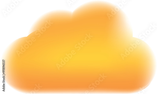 Simple yellow cloud floating on a white background, perfect for representing concepts like weather, dreams, or imagination