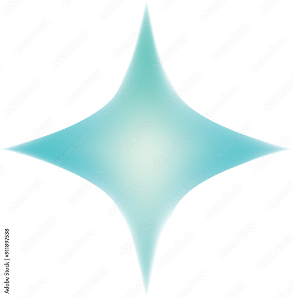 Obraz premium Bright blue star is shining with gradient colors on a white background