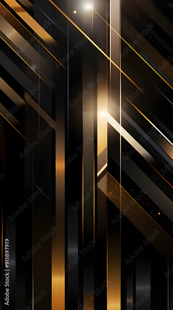 Digital technology black gold holographic curve abstract poster background Digital technology black gold holographic curve abstract poster background