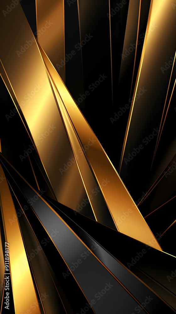 Obraz premium Digital technology black gold holographic curve abstract poster background