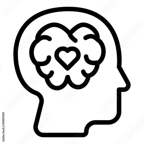 Emotional Intelligence Icon in Line Style