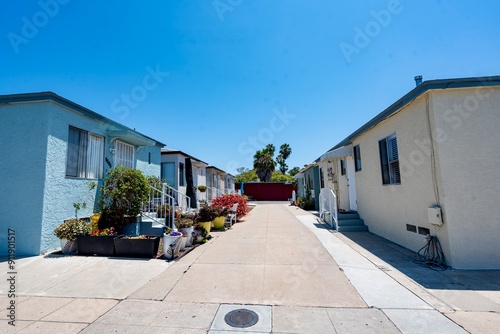 фотографія A row of small colorful homes in San Diego, CA