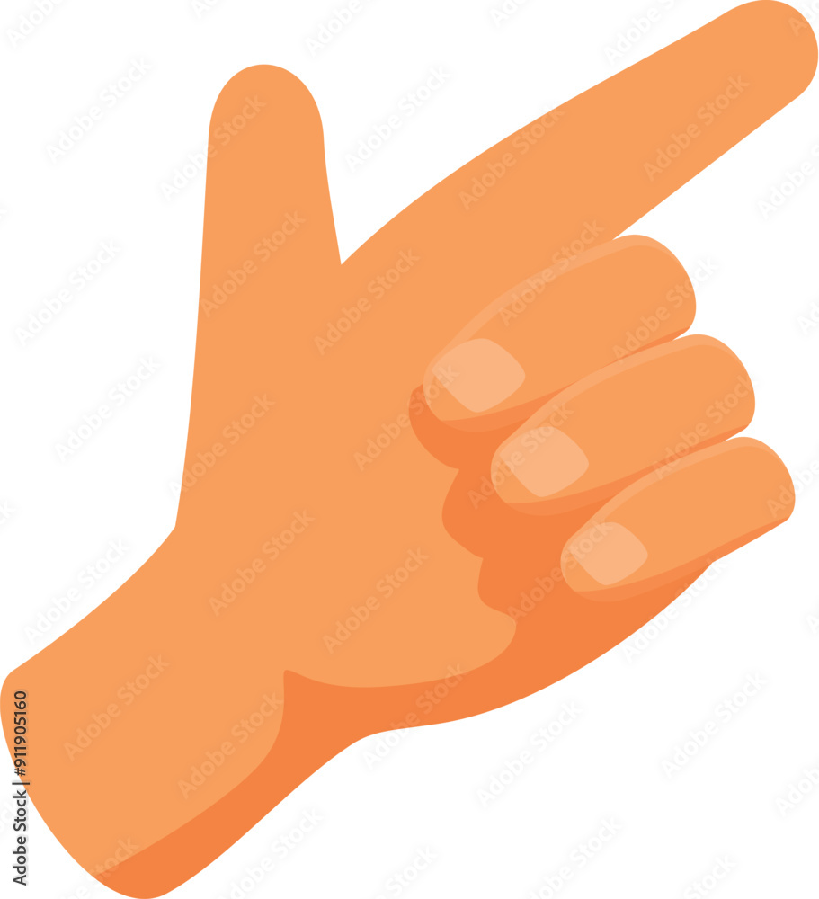 Cartoon hand is pointing with the index finger extended Cartoon hand is pointing with the index finger extended