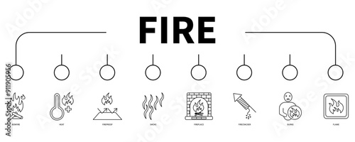 fire banner web icon vector illustration concept