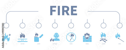 fire banner web icon vector illustration concept