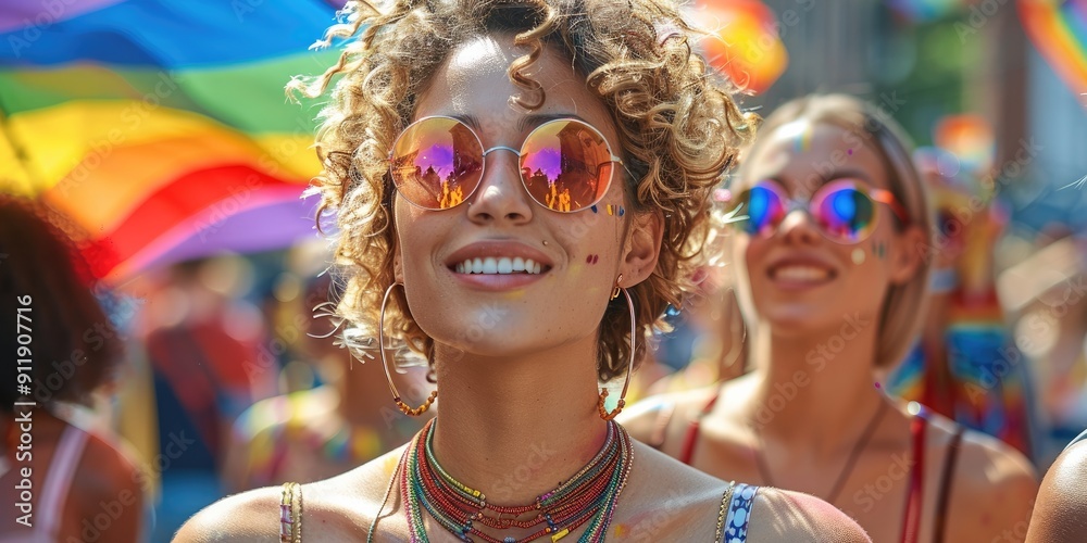 pride LGBT parade. Generative AI.
