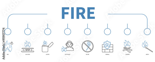 fire banner web icon vector illustration concept