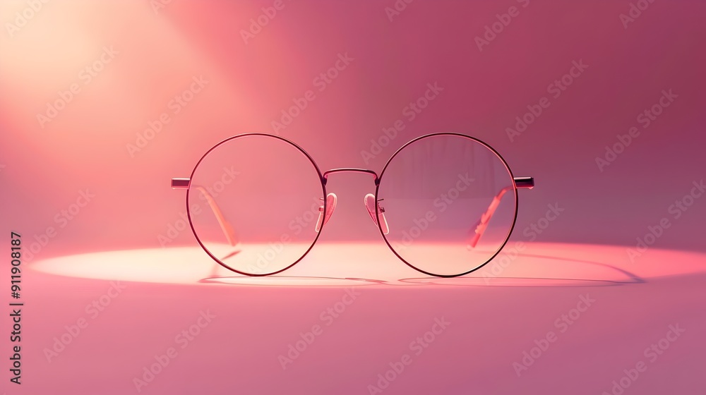 A pair of glasses with a pink background A pair of glasses with a pink background