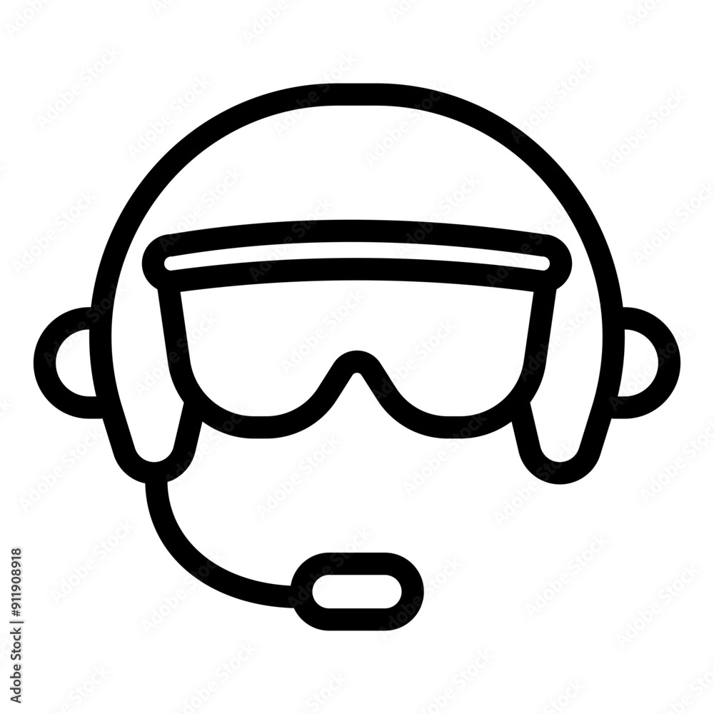 Pilot Icon in Line Style Pilot Icon in Line Style
