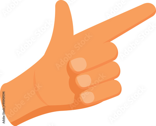 Cartoon hand with its index finger extended, symbolizing direction, choice, or emphasis