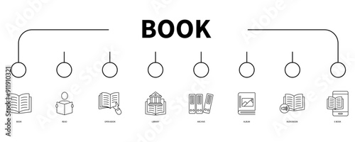 book banner web icon vector illustration concept
