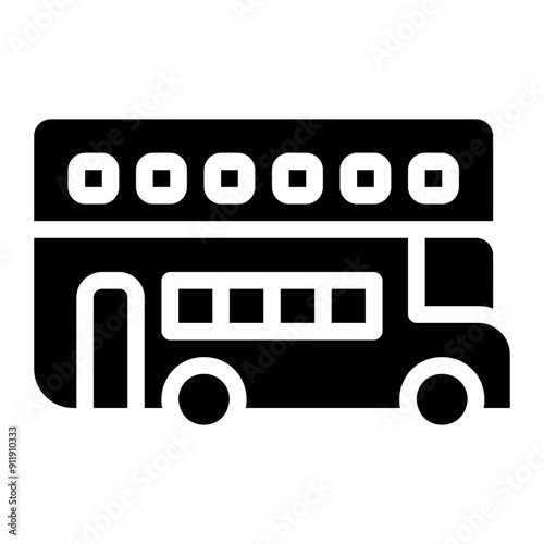 Double Decker Icon in Solid Style