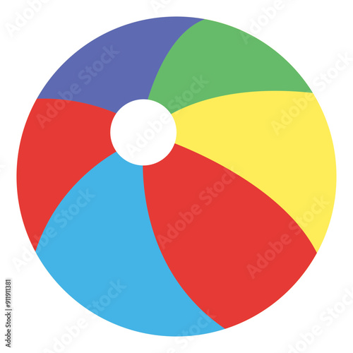 Beach Ball Icon in Flat Style