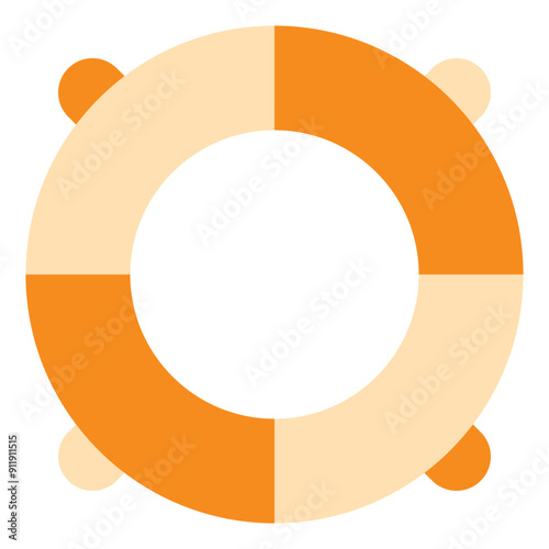 Life Preserver Icon in Flat Style