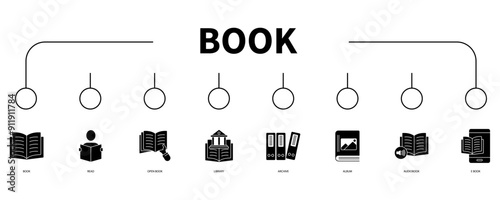book banner web icon vector illustration concept