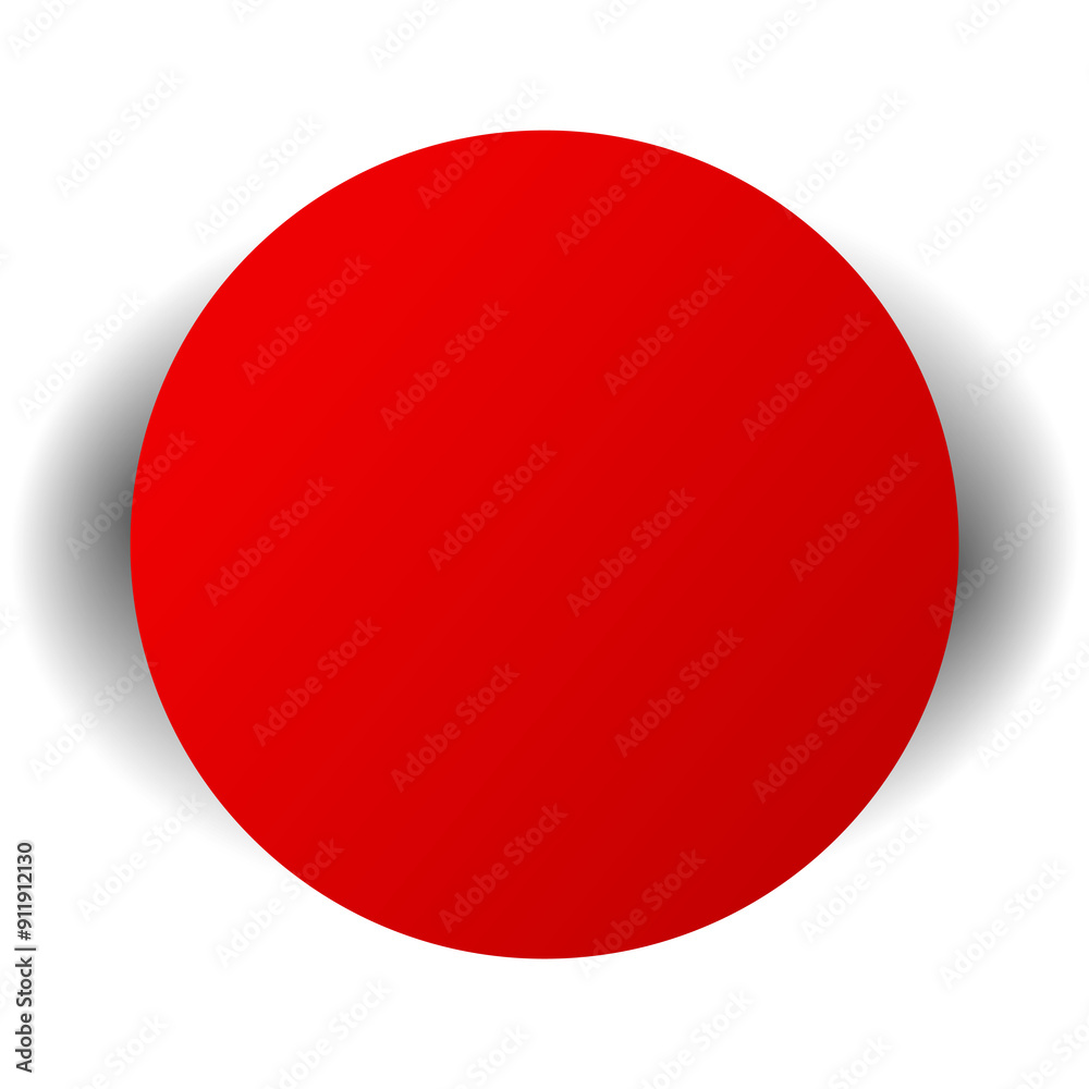 Red paper circle and shadow. Element for design Red paper circle and shadow. Element for design