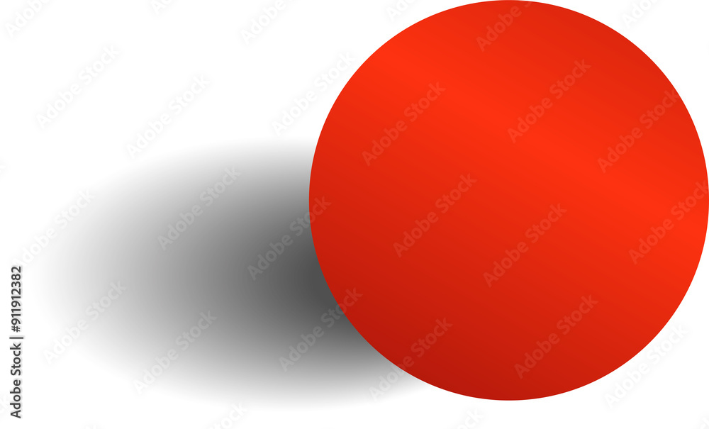 Red paper circle and shadow. Element for design Red paper circle and shadow. Element for design