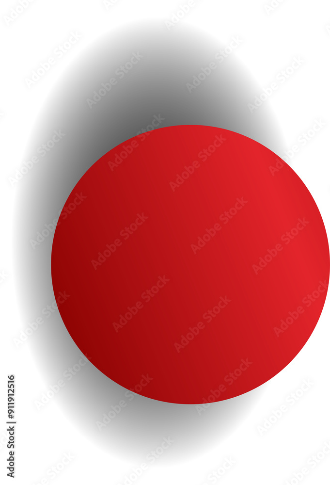 Red paper circle and shadow. Element for design Red paper circle and shadow. Element for design