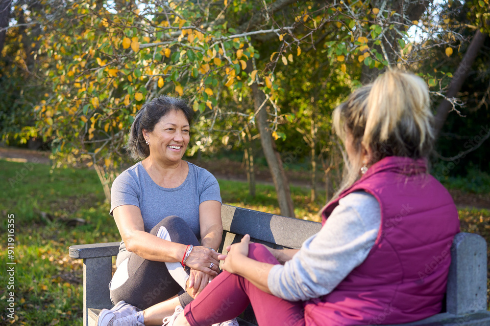 © Juno/Stocksy - wellness friends outdoors talking