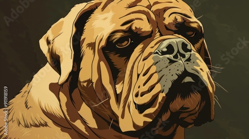 Wallpaper Mural Close-up portrait of a large, brown dog with a serious expression. Torontodigital.ca