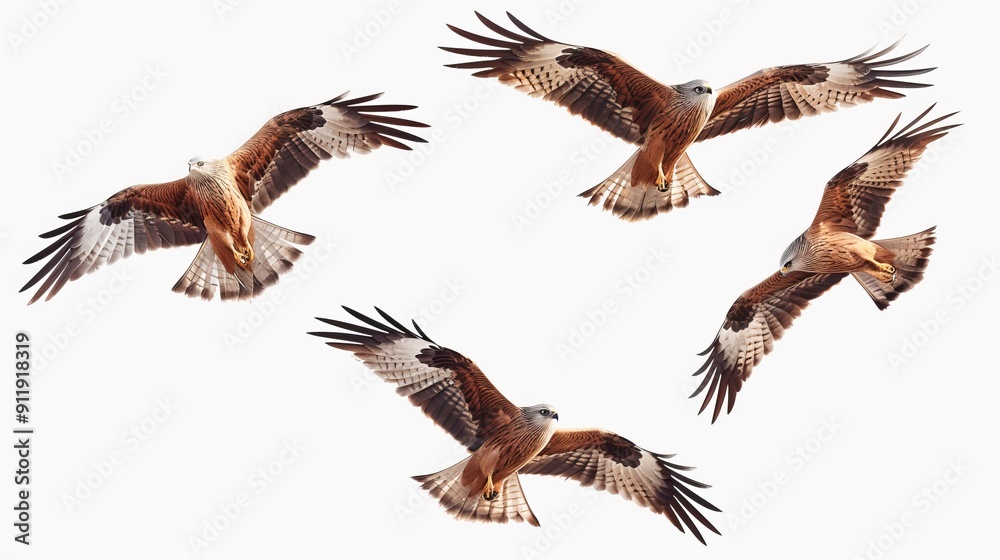 Obraz premium Soaring eagles captured mid-flight with stunning details