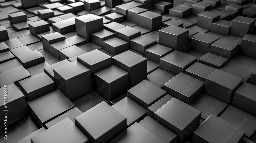 Abstract Black Cubes Background: Geometric Design, 3D Rendering Abstract Black Cubes Background: Geometric Design, 3D Rendering