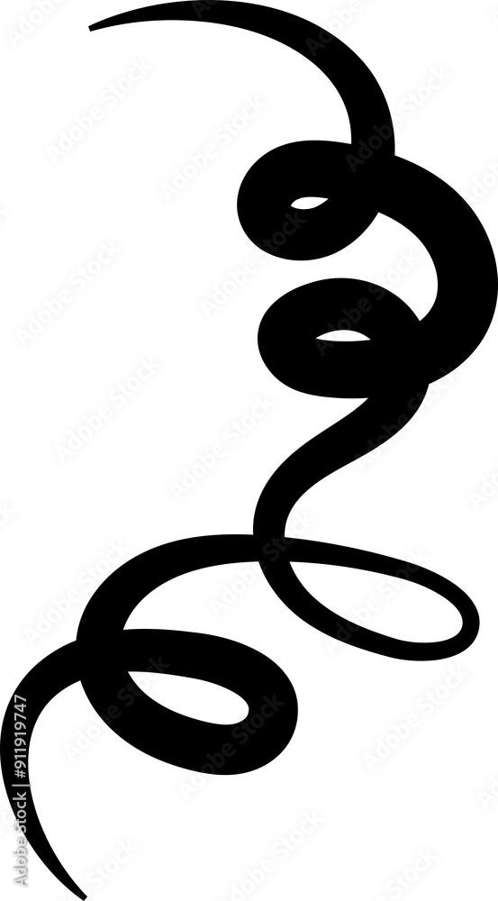 Line doodle design elements, curve, swirl Line doodle design elements, curve, swirl