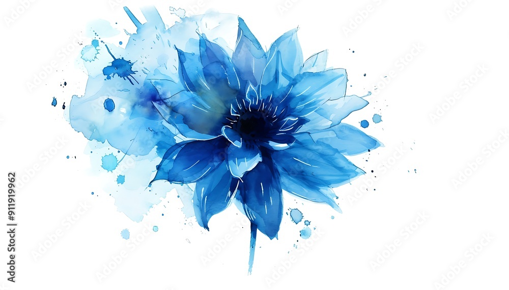 Obraz premium Blue poppy flower isolated on white background.