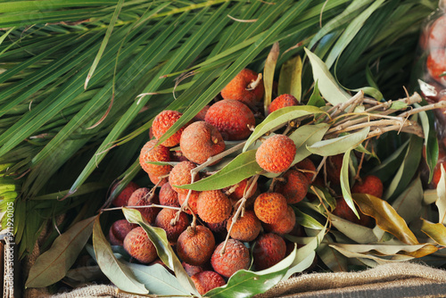 Fresh Lychee at a Market in Hawaii photo