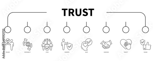 trust banner web icon vector illustration concept