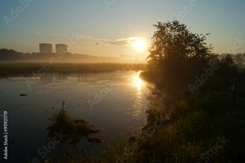 sunrise over the lake