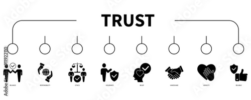 trust banner web icon vector illustration concept