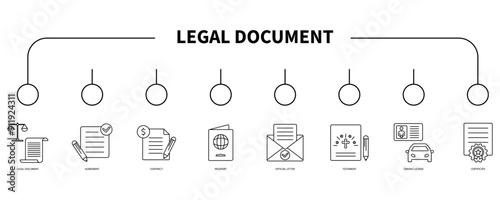 legal document banner web icon vector illustration concept