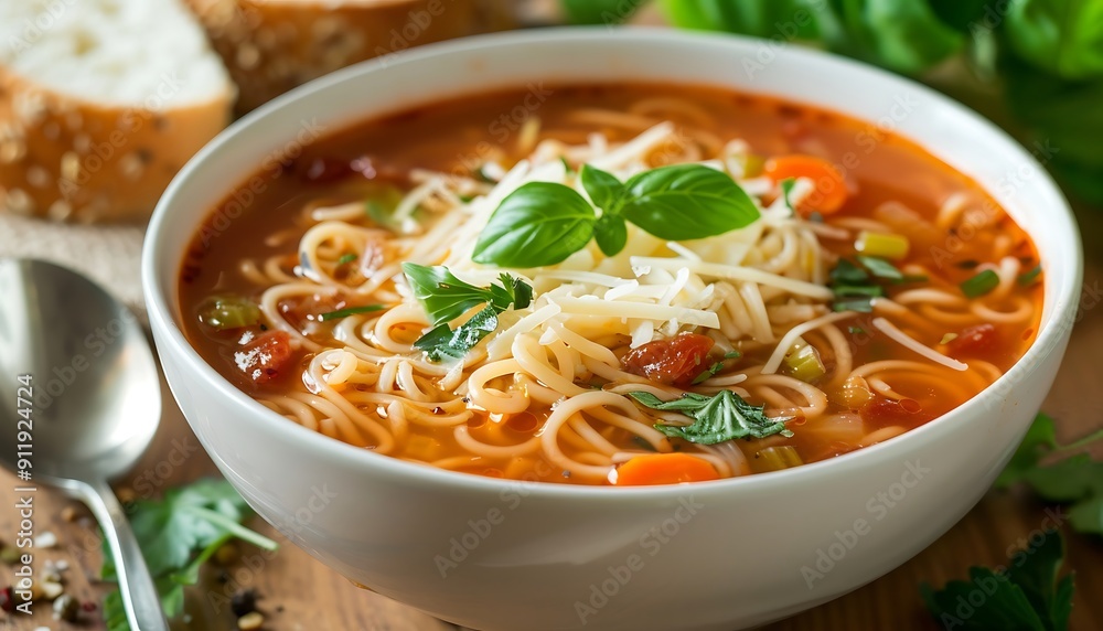 Bowl with tasty chickpea soup on table Bowl with tasty chickpea soup on table