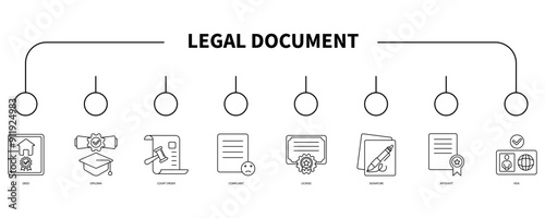 legal document banner web icon vector illustration concept