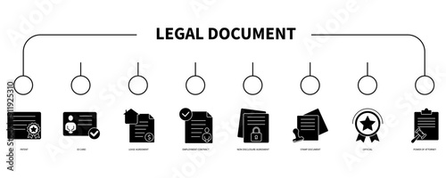 legal document banner web icon vector illustration concept