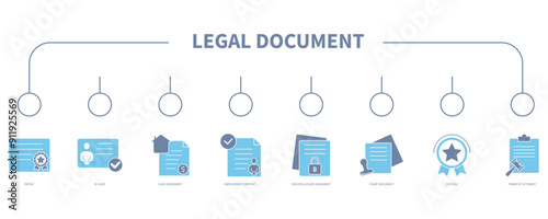 legal document banner web icon vector illustration concept