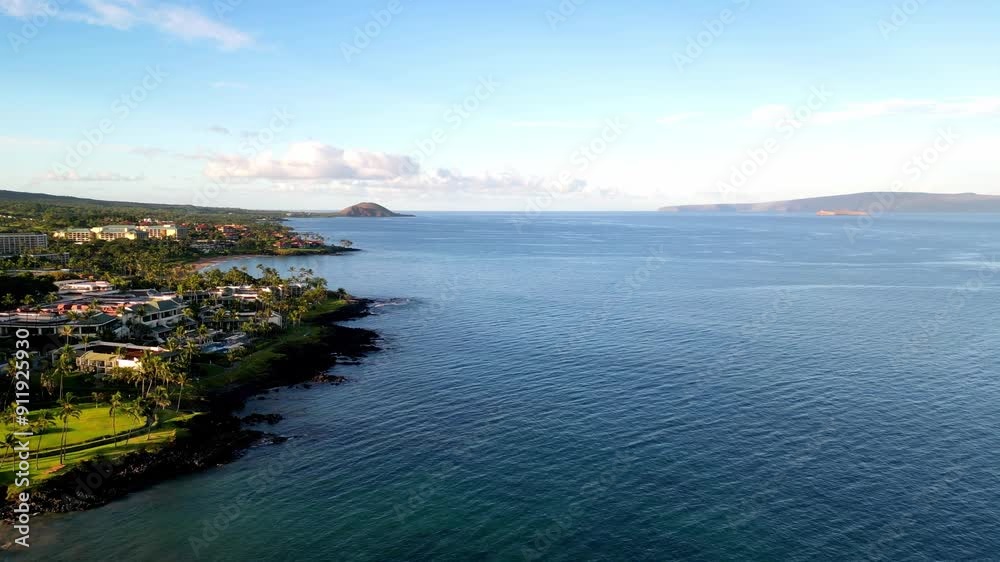 Morning Serenity: Aerial Views of Wailea Beach, Maui, Hawaii Morning Serenity: Aerial Views of Wailea Beach, Maui, Hawaii