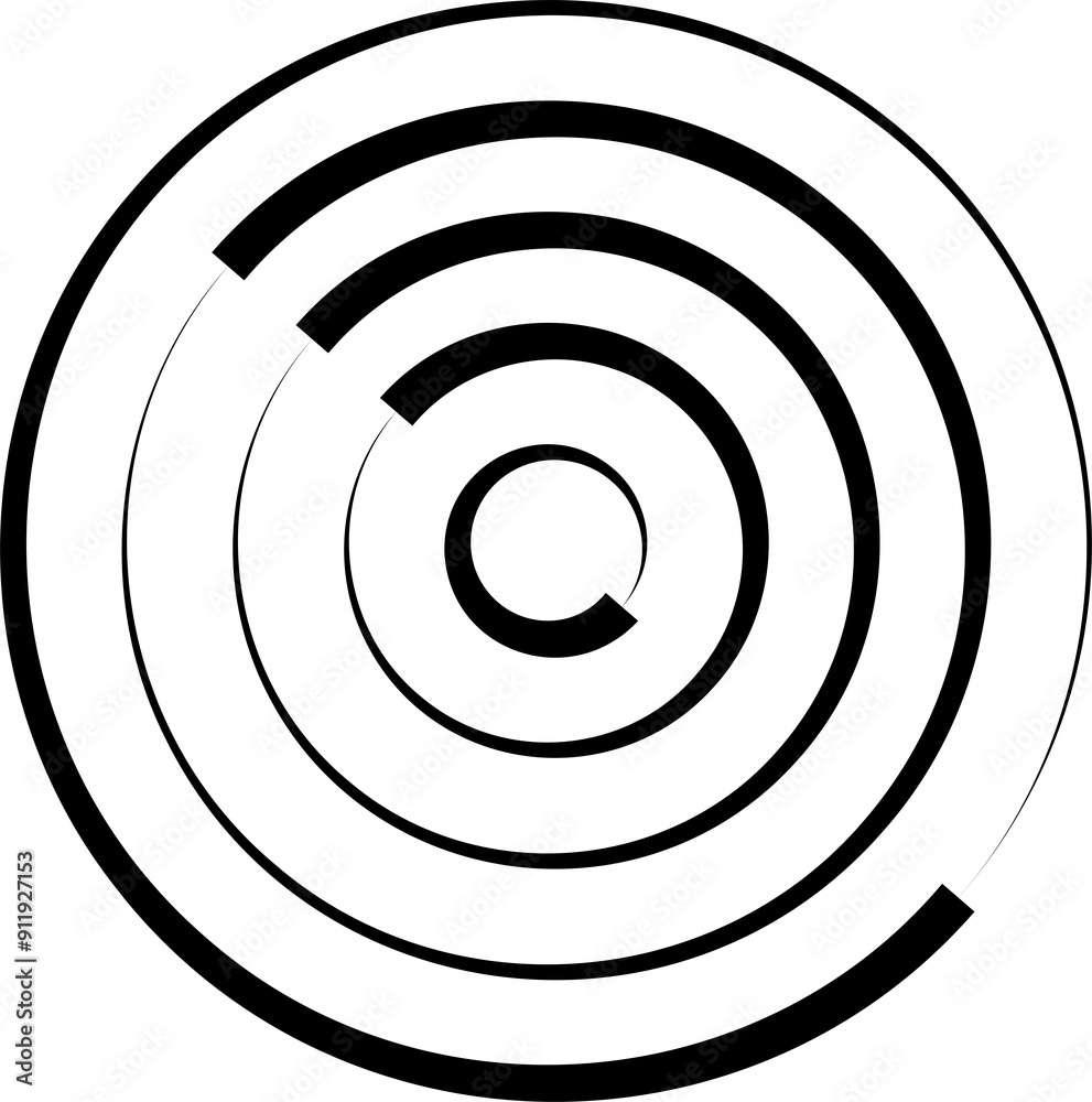 Concentric circles. Round line pattern Concentric circles. Round line pattern