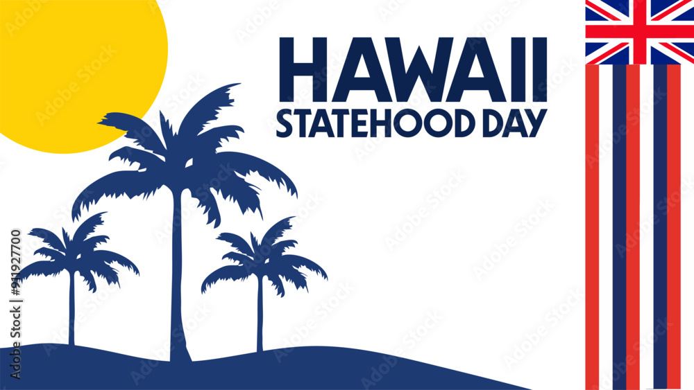 Obraz premium Happy Hawaiian Statehood Day to all Americans