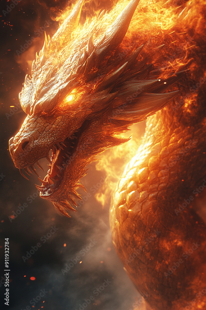 Fototapeta premium golden dragon