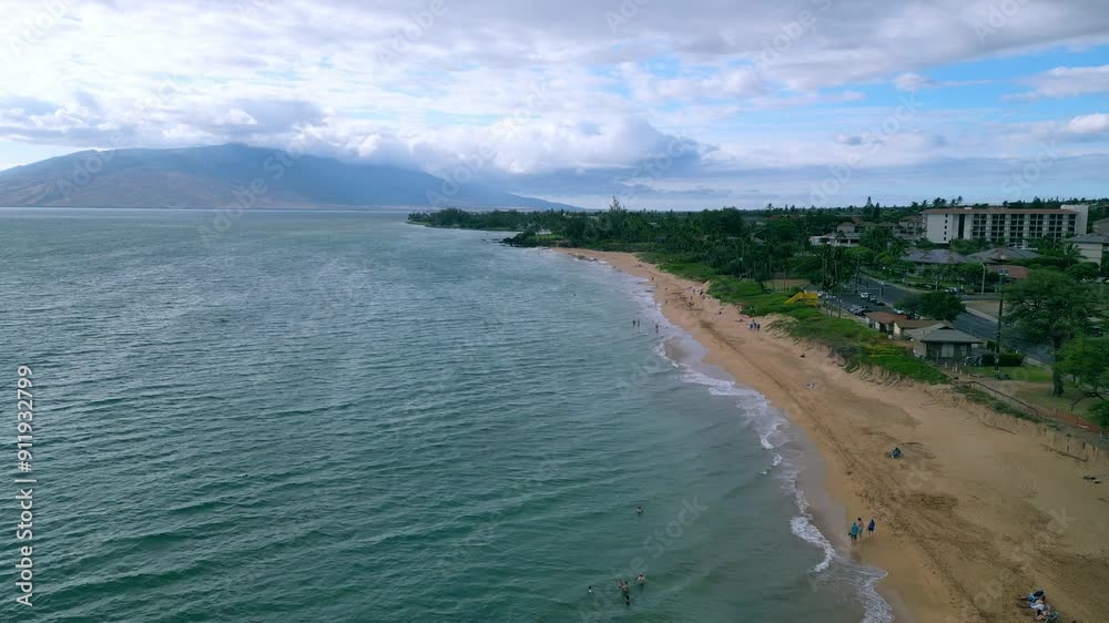 Coastal Charm: Aerial Photography of Kamaole Beach Park III, Kihei, Maui Coastal Charm: Aerial Photography of Kamaole Beach Park III, Kihei, Maui