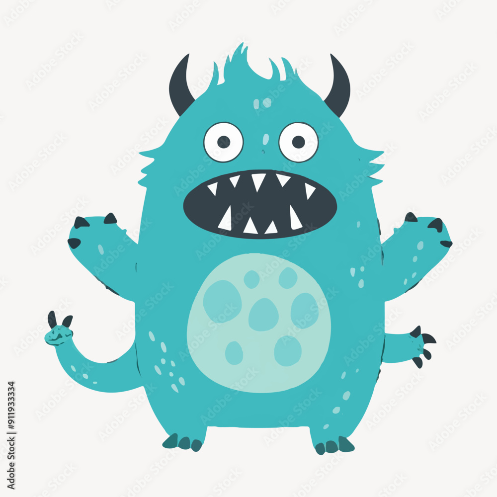 Fototapeta premium cute cartoon monster character illustration vector