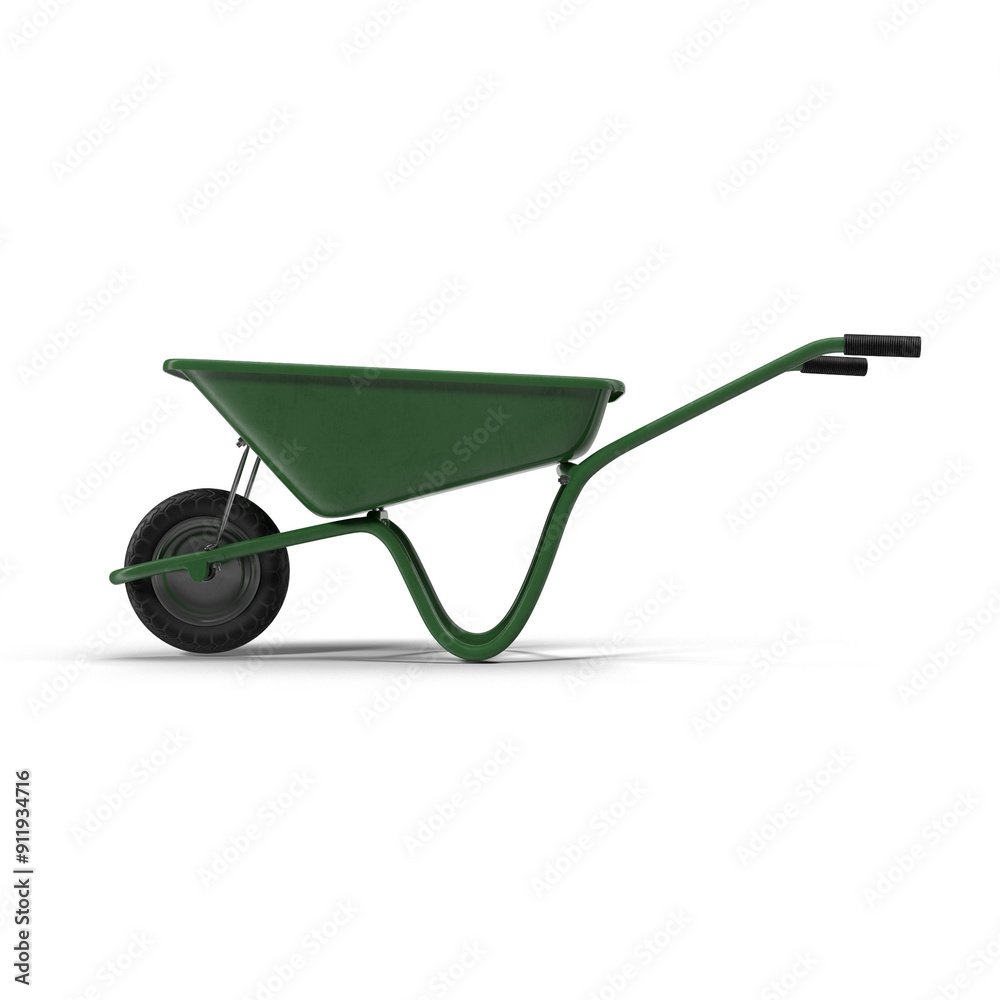 Green whellbarrow isolated Green whellbarrow isolated