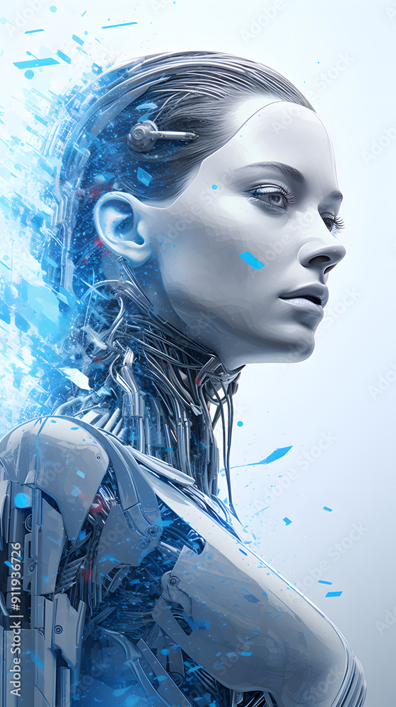 Digital technology AI artificial intelligence abstract graphic poster background Digital technology AI artificial intelligence abstract graphic poster background